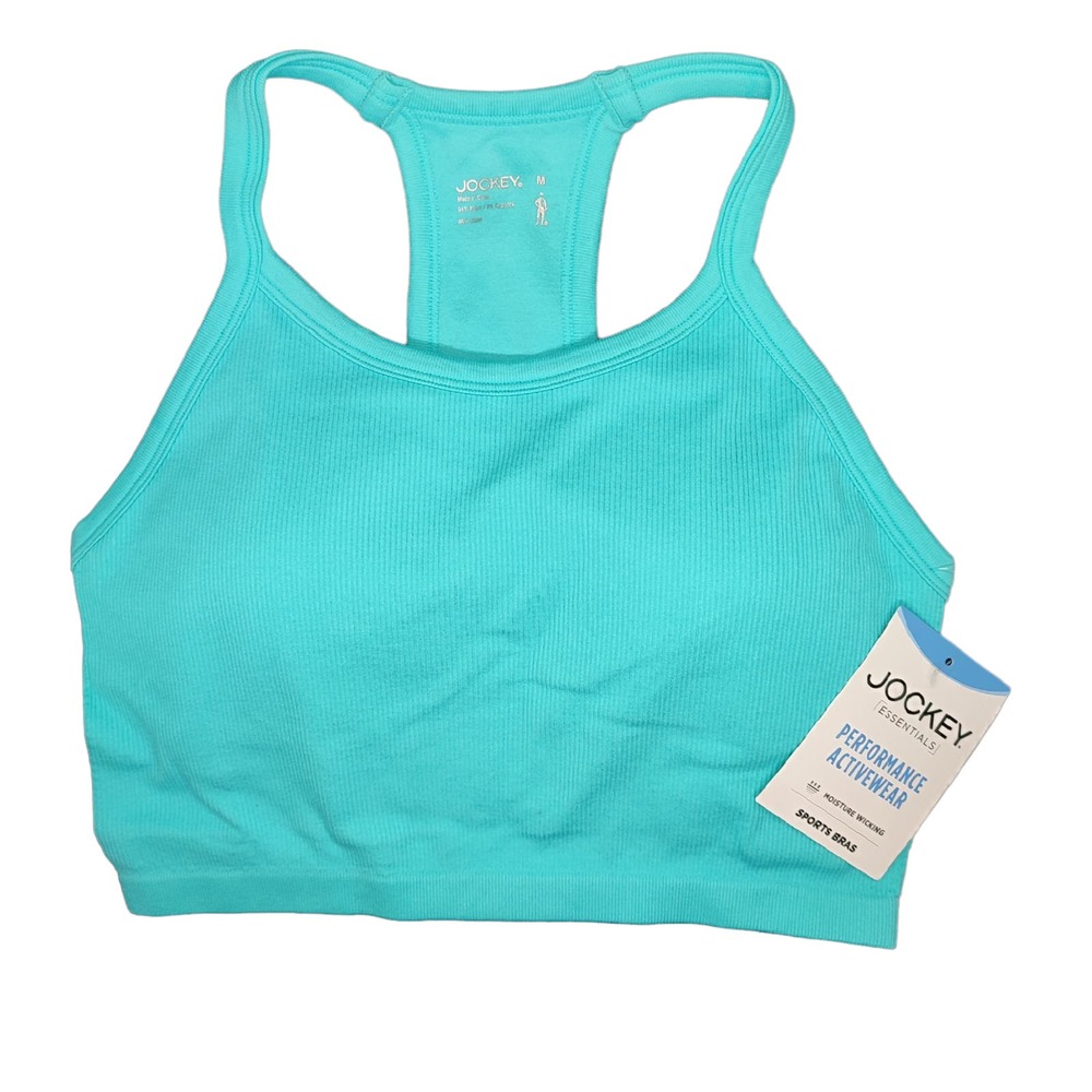 Jockey Moisture Wicking Sports Bra Turquoise Medium